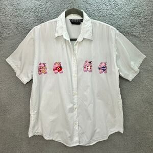 VTG Tribes for Her Large White Cotton Shirt Embroidered Pigs in Bathing Suites